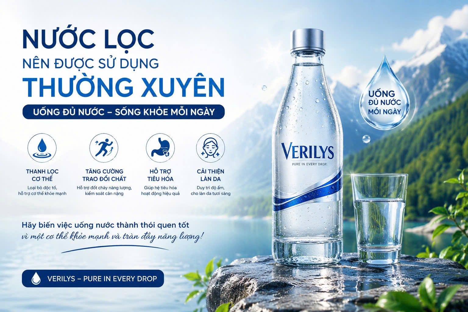Uống đủ nước - Sống khỏe mỗi ngày
